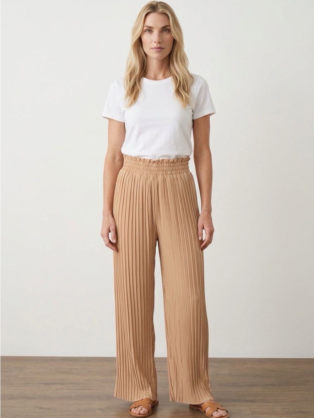 Jopana Pleated Chiffon High Waist Pant